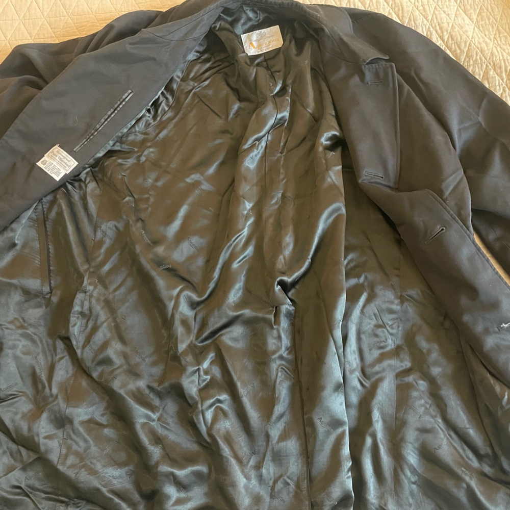 Aquascutum Of London Made in England Vintage Showerproof Wool Overcoat Size 44 - Picture 2 of 5